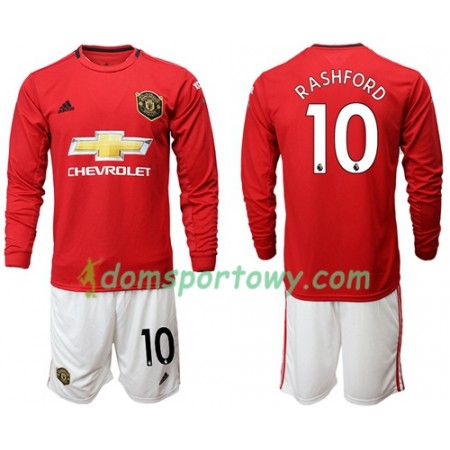 Koszulka Manchester United Rashford 10 Dziecięcy Domowe Koszulki Piłkarskie 2019-2020 Długi Rękaw